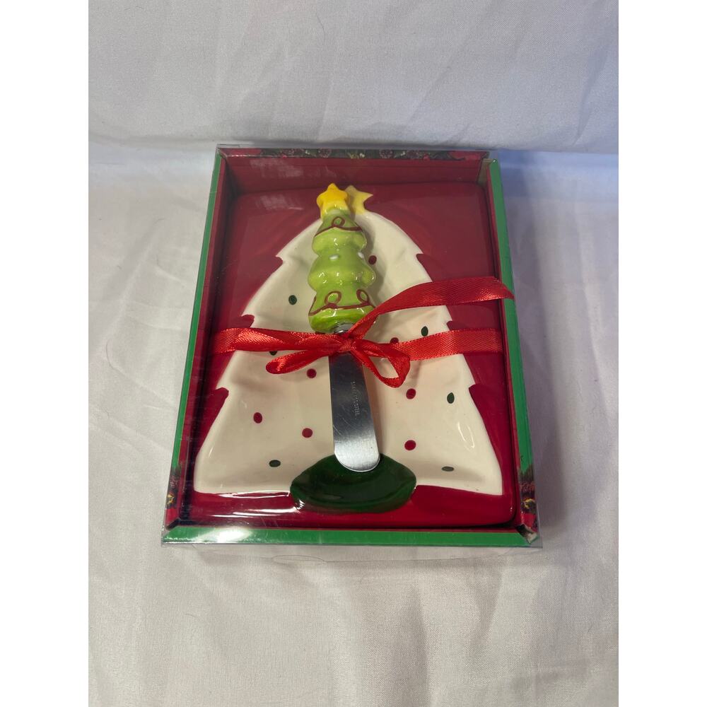 HOME for the Holidays Cheese spreader and dish Christmas Tree